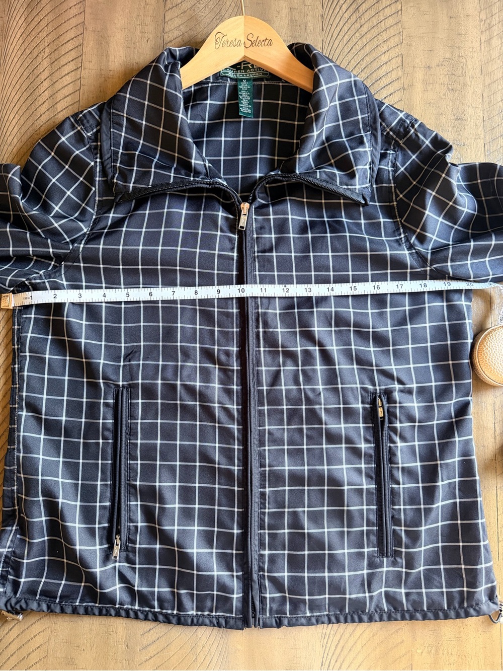 Ralph Lauren Black Windowpane Zip Jacket with White Grid - Picture 9 of 10